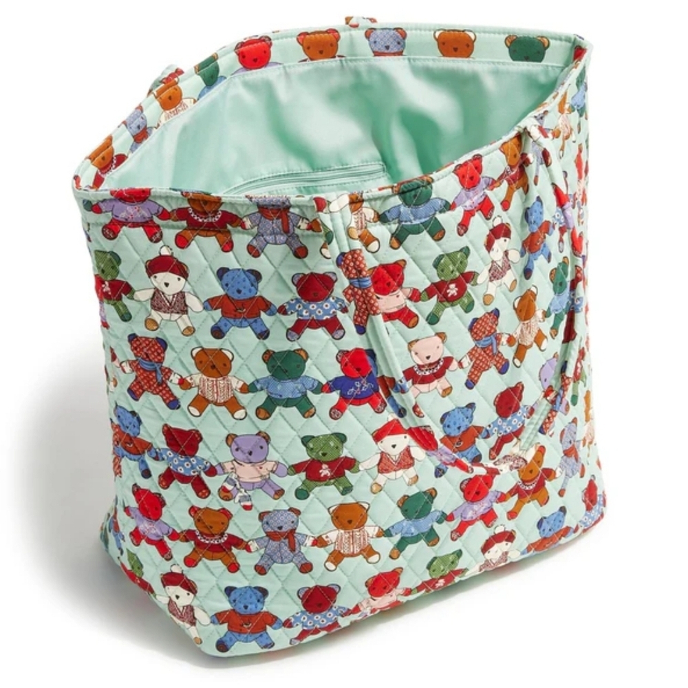 Vera Bradley Essential Grand Tote Quilted Toasty Teddies Adorable Bears - Picture 2 of 7
